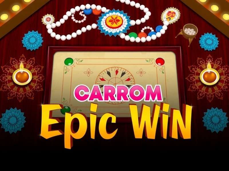 Carrom Epic Win Diwali Special Theme Carrom Epic Win Diwali themed board with rangoli and diyas