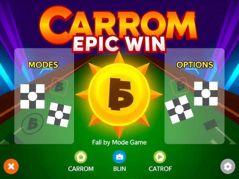 Carrom Epic Win Main Interface Carrom Epic Win Main Screen showing game modes and options