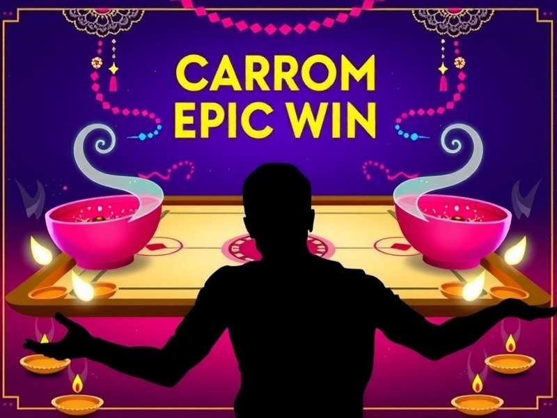 Carrom Epic Win Diwali Tournament Poster Carrom Epic Win Diwali Dhamaka Tournament poster with prizes